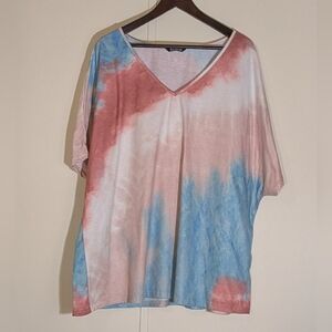 BloomChic Multicolor V-Neck Short Sleeve Top